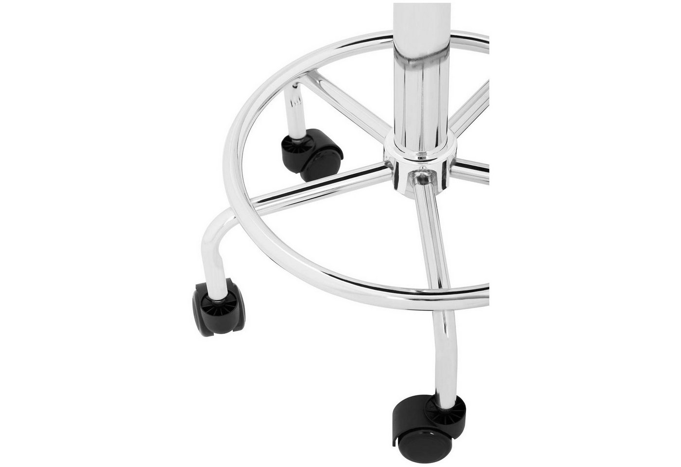 Physa Drehstuhl Sattelhocker Rollhocker Mit Lehne Drehhocker Arbeitshocker Schwarz, Schwarz – Bild 3 von 3