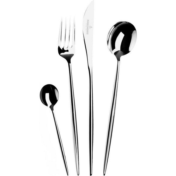 Picard & Wielpütz Solingen Besteck-Set Lotus, wahlweise als 24-, 30- oder 60-teiliges Set erhältlich (24-tlg), 6 Personen, Chromnickelstahl 18/10, modernes und 