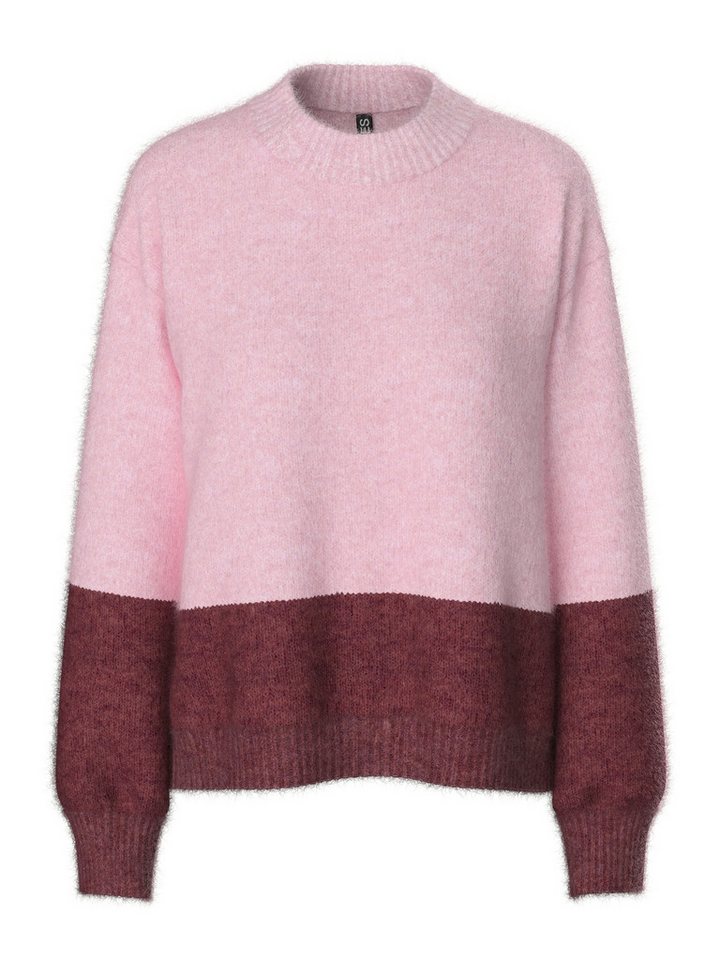pieces Rundhalspullover PCIVY LS O-NECK COLOR BLOCK KNIT PWP BC Colorblock Design – Bild 5 von 5