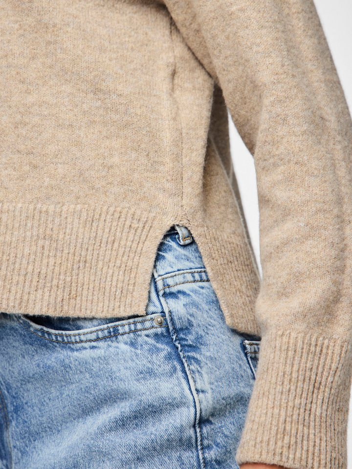 pieces Strickpullover PCMALOU LS O-NECK CUTLINE KNIT NOOS BC – Bild 2 von 5