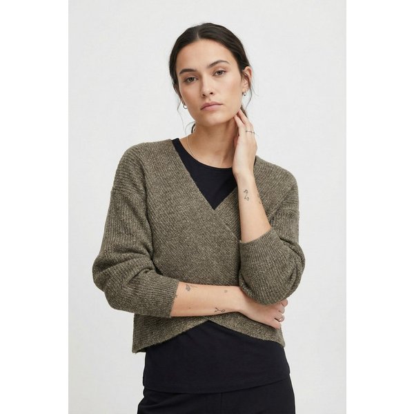 pieces Wickelpullover PCSILLY LS REV WRAP KNIT NOOS BC im Wickeldesign