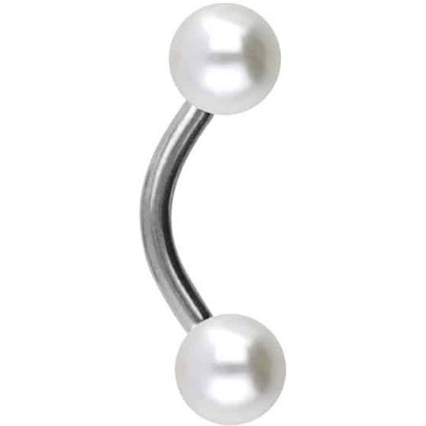 PIERCINGLINE Bauchnabelpiercing Chirurgenstahl Banane SYNTHETISCHE PERLEN (Bananen, 1-tlg)