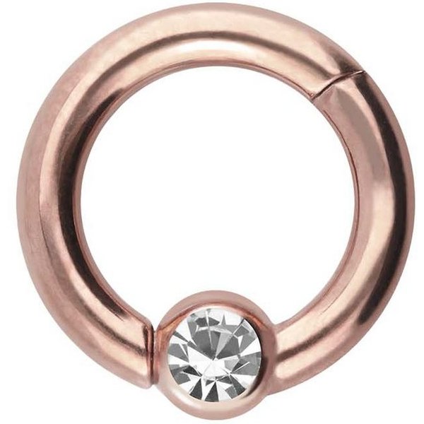 PIERCINGLINE Nasenpiercing Chirurgenstahl Segmentring Clicker KRISTALL Ohrpiercing Septum Nase (Clicker, 1-tlg), Ohrpiercing für Conch, Helix, Tragus, Daith, Lo