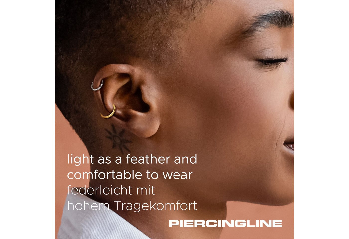 PIERCINGLINE Nasenpiercing Titan Segmentring Clicker Ohrpiercing Septum Nase (Clicker, 1-tlg), Ohrpiercing für Conch, Helix, Tragus, Daith, Lobe – Bild 4 von 5