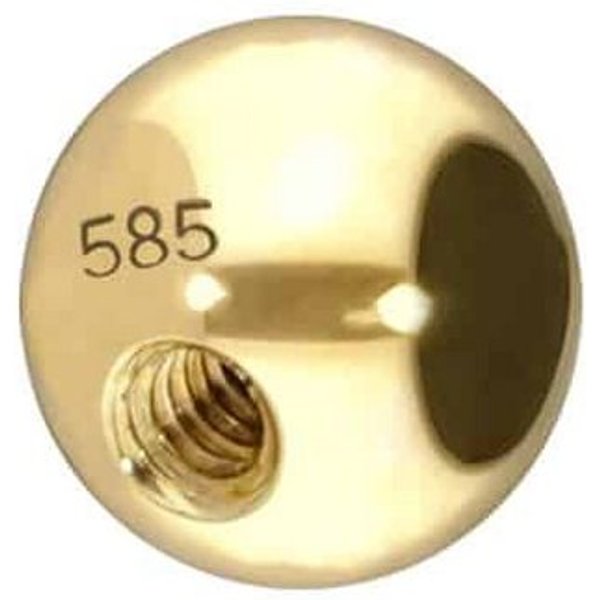 PIERCINGLINE Piercing-Set 14/18 Karat Gold Schraubkugel (Schraub-Aufsätze, 1-tlg)