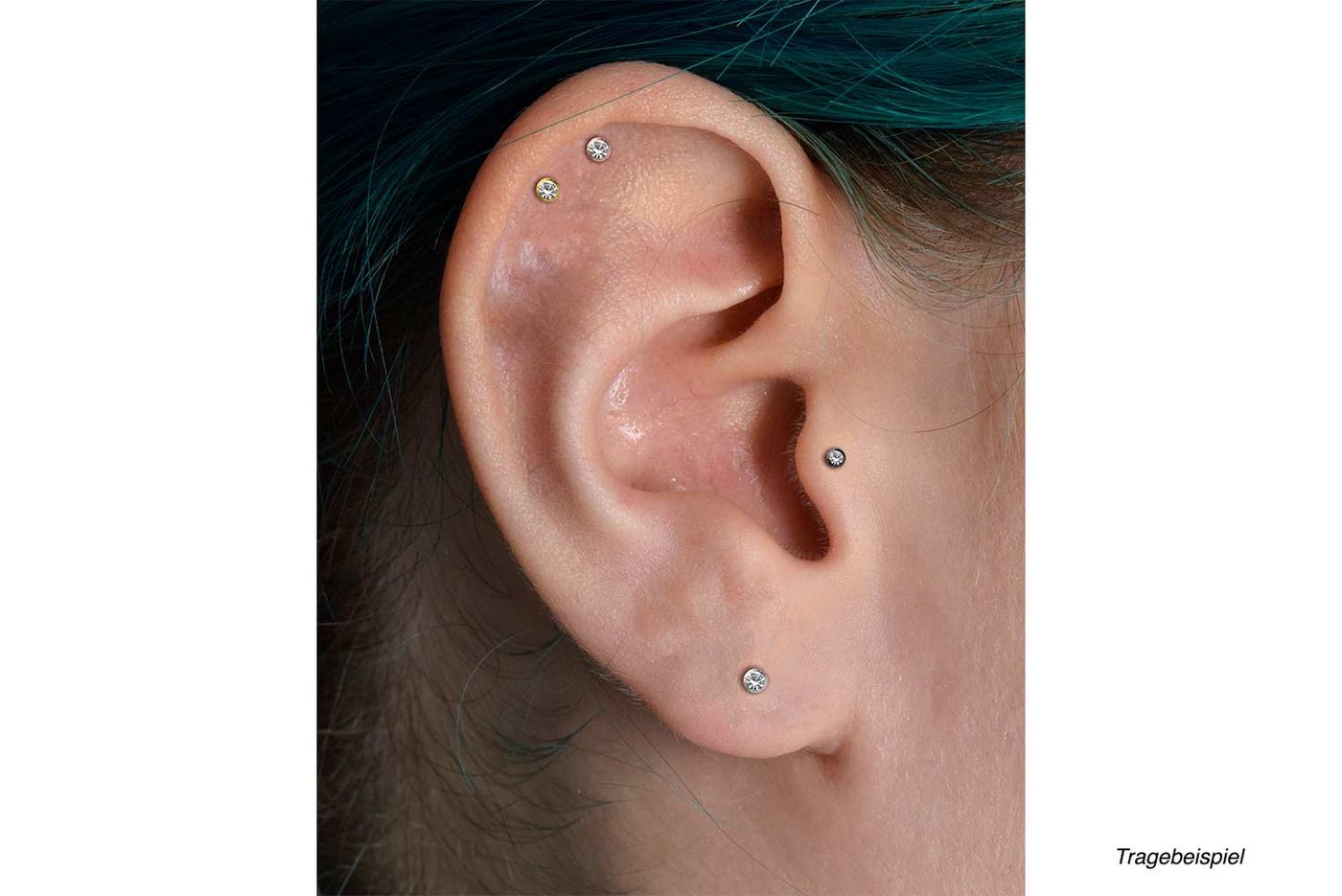 PIERCINGLINE Piercing-Set Chirurgenstahl Labret DIAMANTOPTIK + KRISTALL (Labrets, 1-tlg) – Bild 3 von 4