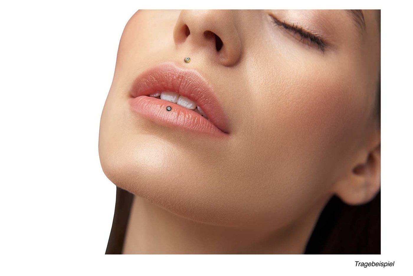 PIERCINGLINE Piercing-Set Chirurgenstahl Labret DIAMANTOPTIK + KRISTALL (Labrets, 1-tlg) – Bild 4 von 4