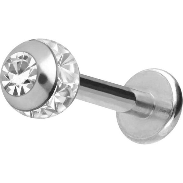 PIERCINGLINE Piercing-Set Chirurgenstahl Labret EPOXY-RING-KUGEL + KRISTALL (Labrets, 1-tlg)