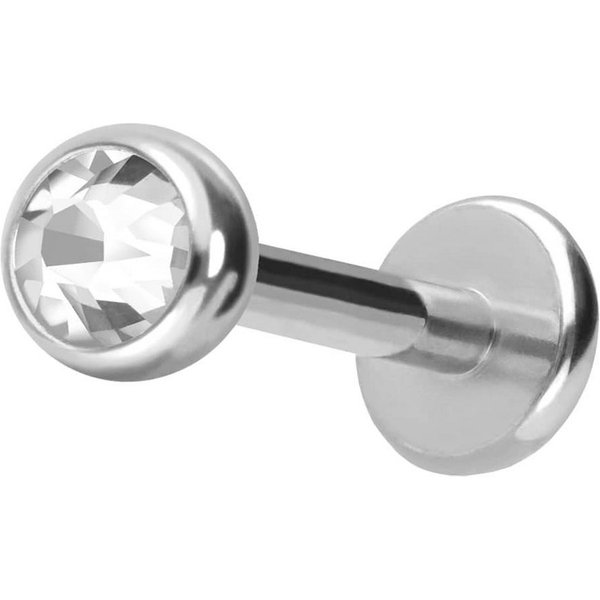 PIERCINGLINE Piercing-Set Chirurgenstahl Labret KRISTALL