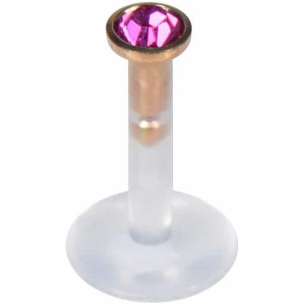 PIERCINGLINE Piercing-Set PMFK Labret mit Plug-in-System - Chirurgenstahl-Aufsatz mit Kristall (Labrets, 1-tlg)