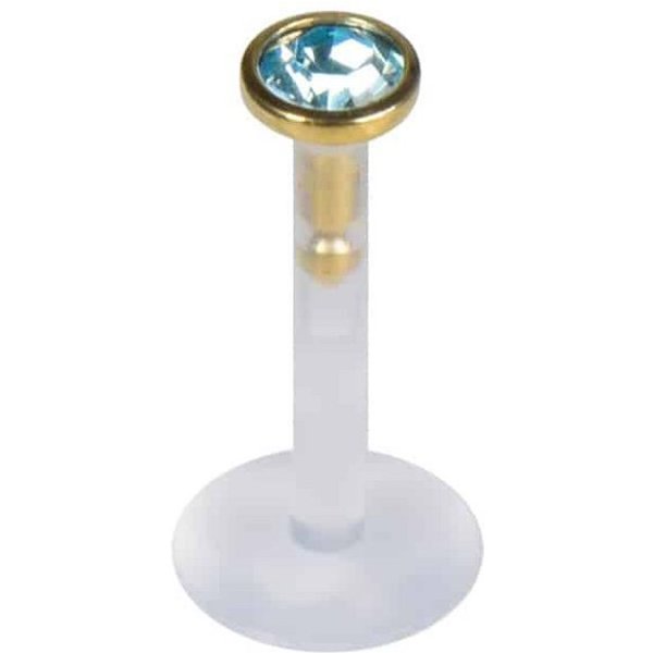 PIERCINGLINE Piercing-Set PMFK Labret mit Plug-in-System - Chirurgenstahl-Aufsatz mit Kristall (Labrets, 1-tlg)