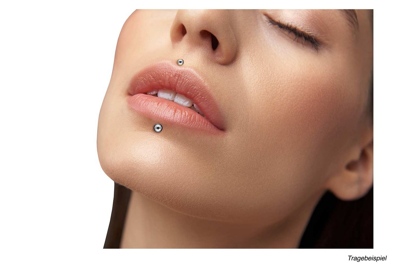 PIERCINGLINE Piercing-Set PTFE Labret mit Innengewinde + Titan-Aufsatz KRISTALLDISC (Labrets, 1-tlg) – Bild 4 von 4