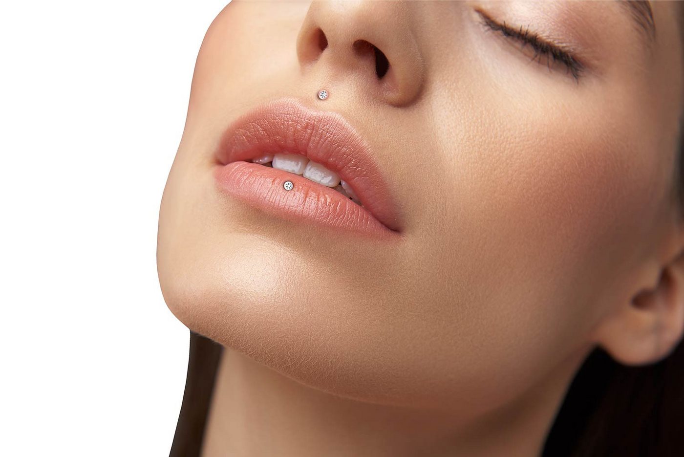 PIERCINGLINE Piercing-Set Titan Labret KRISTALL (Labrets, 1-tlg) – Bild 3 von 4