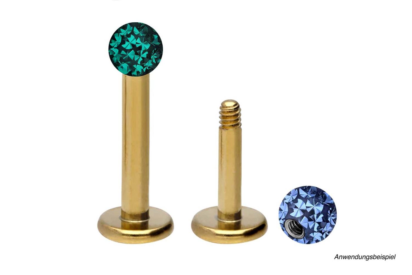 PIERCINGLINE Piercing-Set Titan Labret ohne Kugel (Labrets, 1-tlg) – Bild 2 von 2
