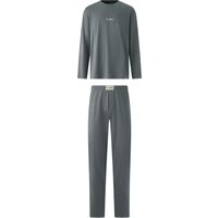 PIERRE CARDIN Herren Pyjama lang, 2 fach sort. (Grau, M)