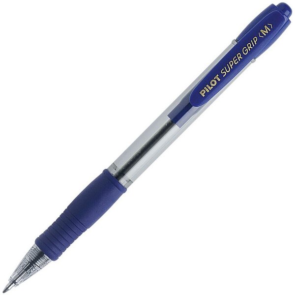 PILOT Kugelschreiber Super Grip M, Strichstärke 0,4 mm, mit Druckmechanik