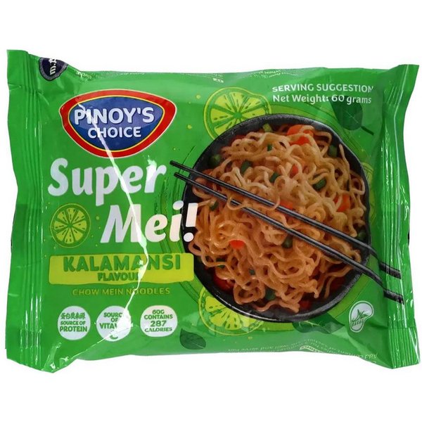 PINOY'S CHOICE Nudeln, Pinoys Choice Super Mei Chow Mein Nudeln Kalamansi fruchtig 60g