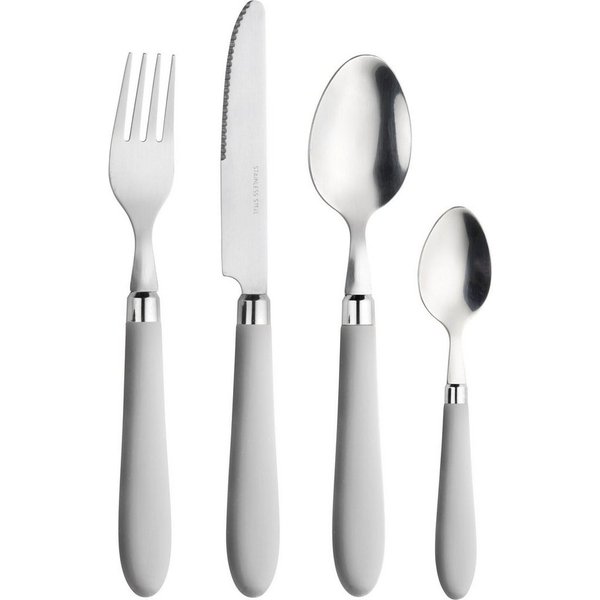 PINTINOX Besteck-Set Daisy 0 (24-tlg), 6 Personen, Edelstahl 18/0, Kunststoff, mit farbigem Kunststoffgriff