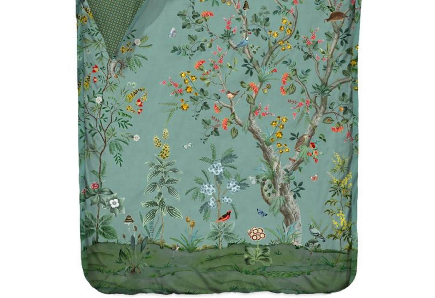 PiP Studio Bettwäsche Wild and Tree Blau, Perkal, 2 teilig, Bäume, Blüten, Sträucher, Vögel – Bild 3 von 5