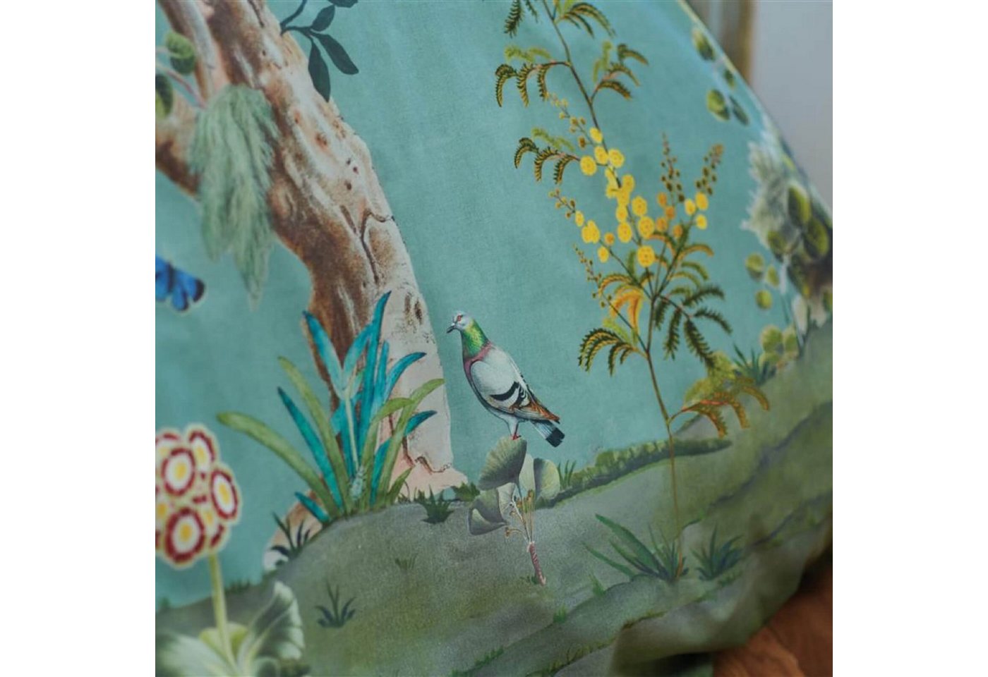 PiP Studio Bettwäsche Wild and Tree Blau, Perkal, 2 teilig, Bäume, Blüten, Sträucher, Vögel – Bild 5 von 5