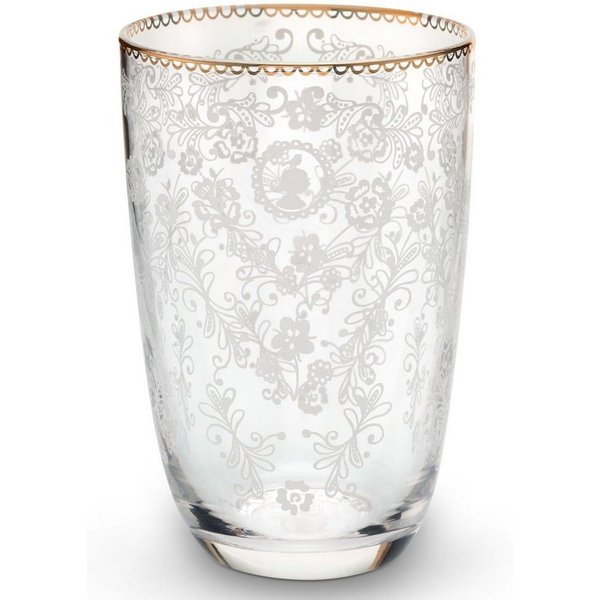 PiP Studio Cocktailglas Floral Clear Longdrinkglas 0,44l, Glas, Longdrink Glass Floral 440ml