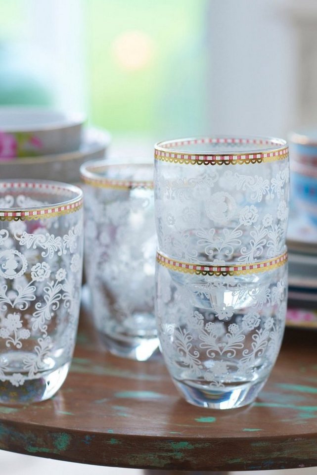 PiP Studio Glas Floral Clear Wasserglas 0,32l, Glas, Water Glass Floral 320ml – Bild 2 von 2