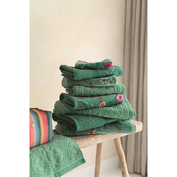 PiP Studio Handtuch Tile Pip Green 16X22 Set A 3 Grün 100% Cotton, terry, 500 GSM 16, Baumwolle (1-St), Handtuch Frottetuch
