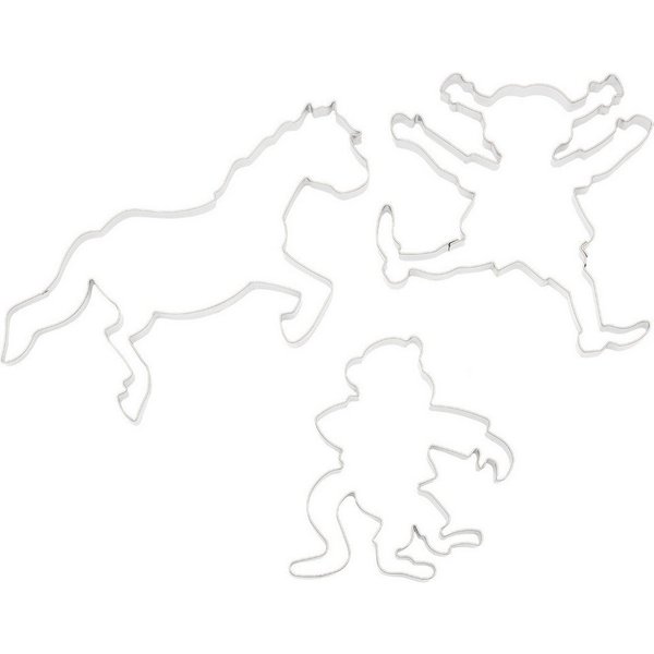 Pippi Langstrumpf Ausstechform Ausstechformen Unisex Kinder, Metall, (3-St), Ausstecher, Cookie Cutter, Plätzchen backen, Kekse backen, Förmchen