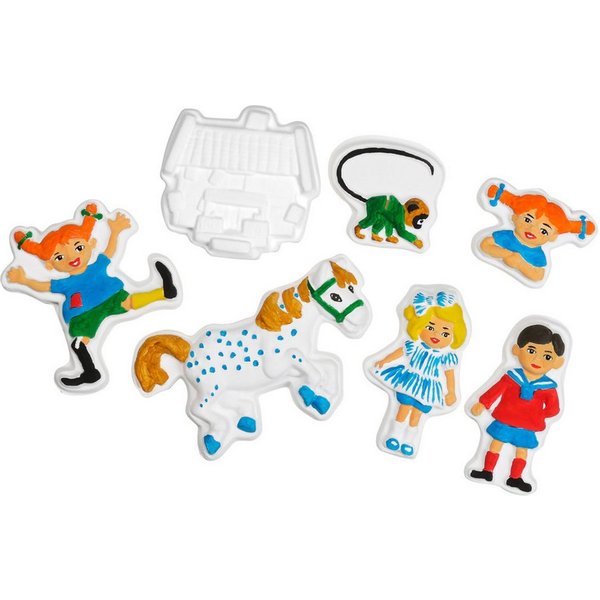 Pippi Langstrumpf Lernspielzeug 44387 Unisex Kinder, Gipsformen, Förmchen, Kreativspiel, Handwerkspiel, Modellieren
