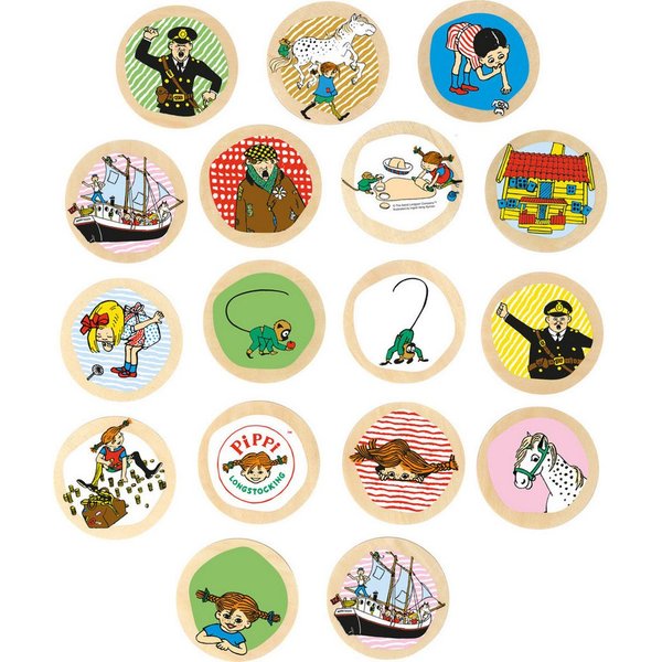 Pippi Langstrumpf Lernspielzeug Memory Unisex Kinder, Gesellschaftsspiel, Familienspiel, Lernspiel, Strategiespiel