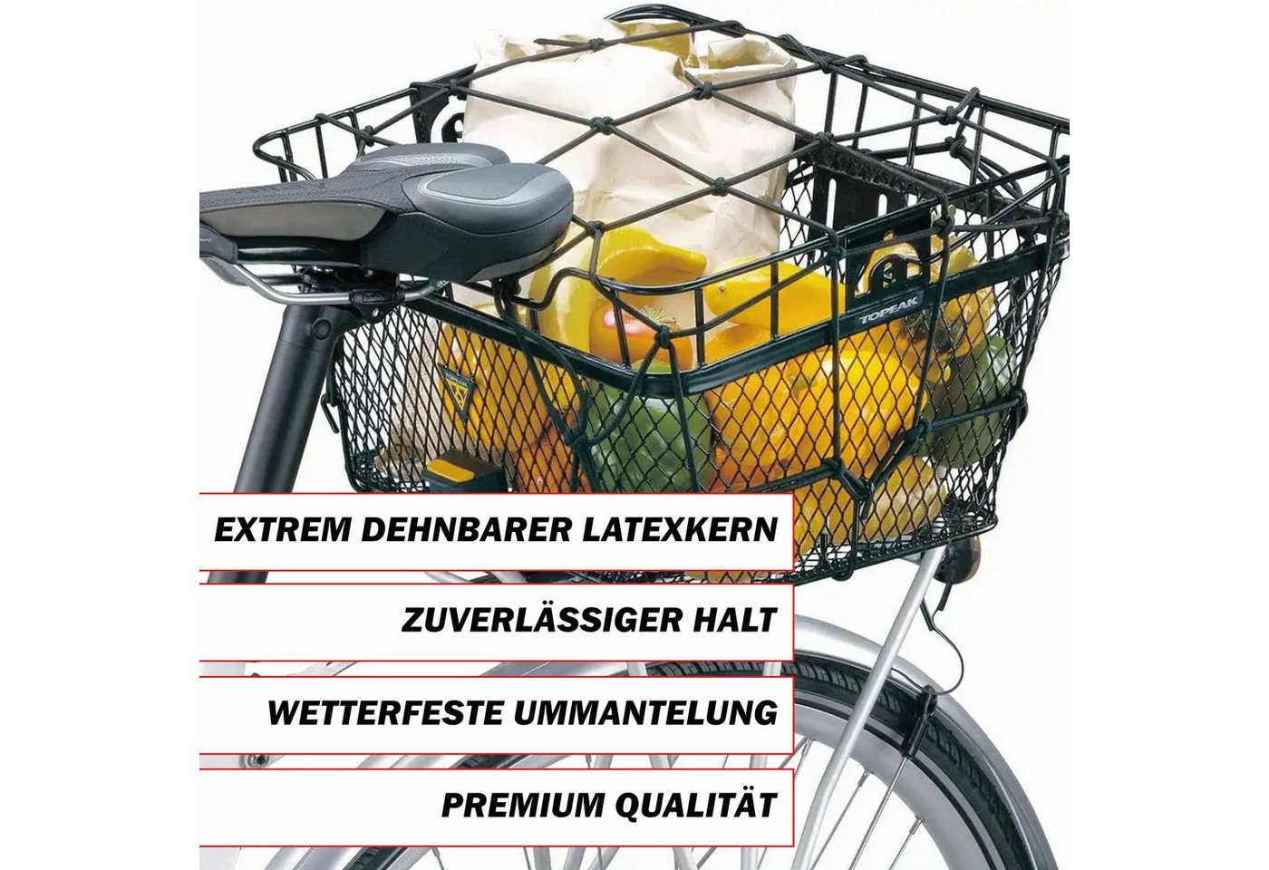 Pitlane Performance Anhängernetz Gepäcknetz Korbnetz Helmnetz, BxL: 0.25x0.25 m, (1-St), Flexibler Gummispanner & Helmnetz für sichere Ladungssicherung – Bild 3 von 5
