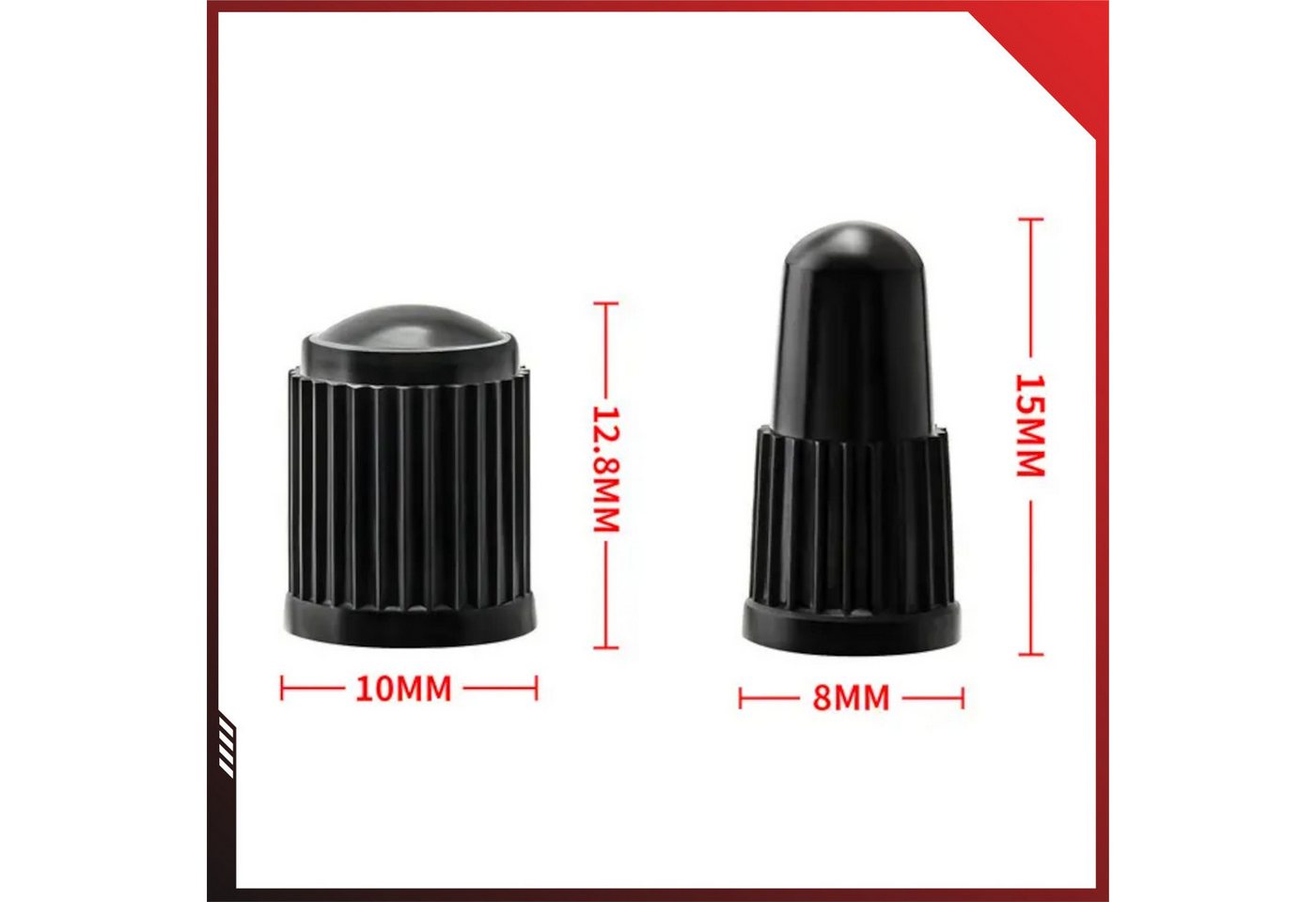 Pitlane Performance Ventilkappe Fahrrad Ventilkappen 10er-Set Robuste Ventil Kappen, (10-St., für Rennrad, E-Bike, City- & Trekkingrad), Dunlop- & Presta-Ventil – Bild 4 von 5