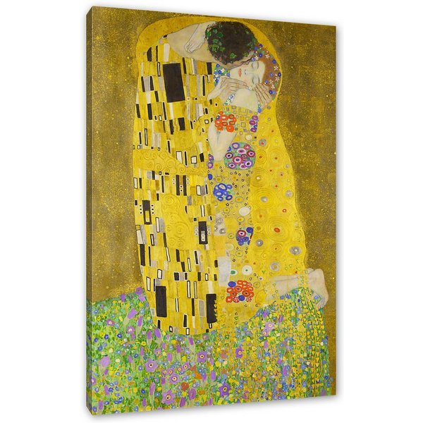 Pixxprint Leinwandbild Gustav Klimt - Der Kuss, Gustav Klimt - Der Kuss (1 St), Leinwandbild fertig bespannt, inkl. Zackenaufhänger