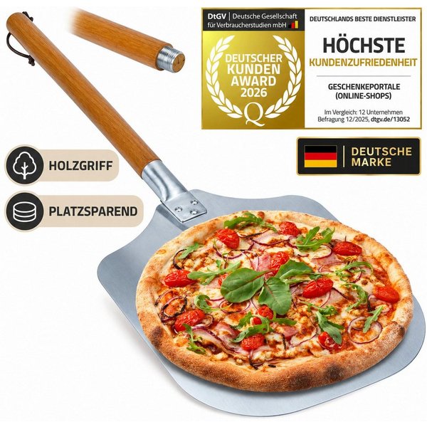 Dimono Pizzaschieber DIMONO Antihaft Pizzaschieber mit Holzgriff - Metall Pizzaheber, XXL