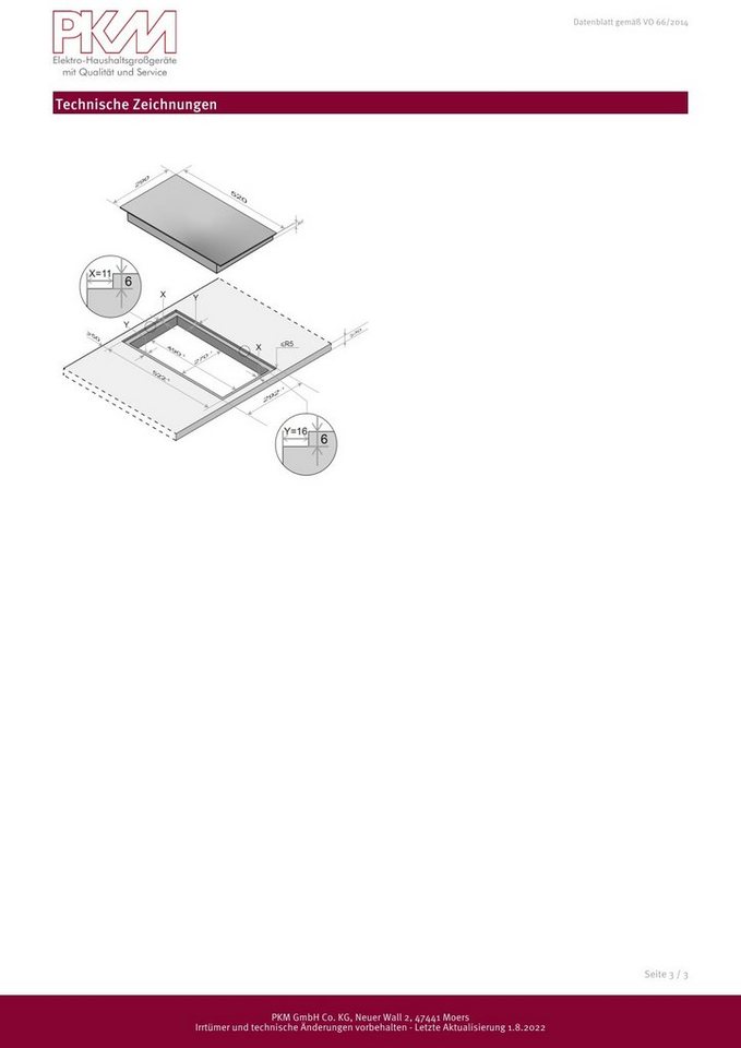 PKM Elektro-Kochfeld EB-GK2KG, Touch Control, 9 Leistungsstufen, Schuko Stecker, Rahmenlos – Bild 4 von 4