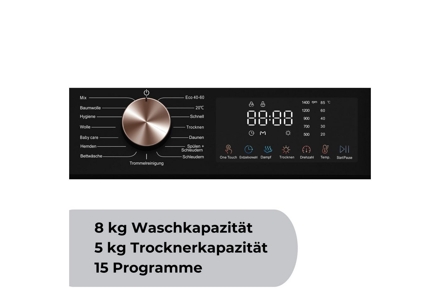 PKM Waschtrockner WT8+5-TC-AD, 8 kg, 5 kg – Bild 5 von 5