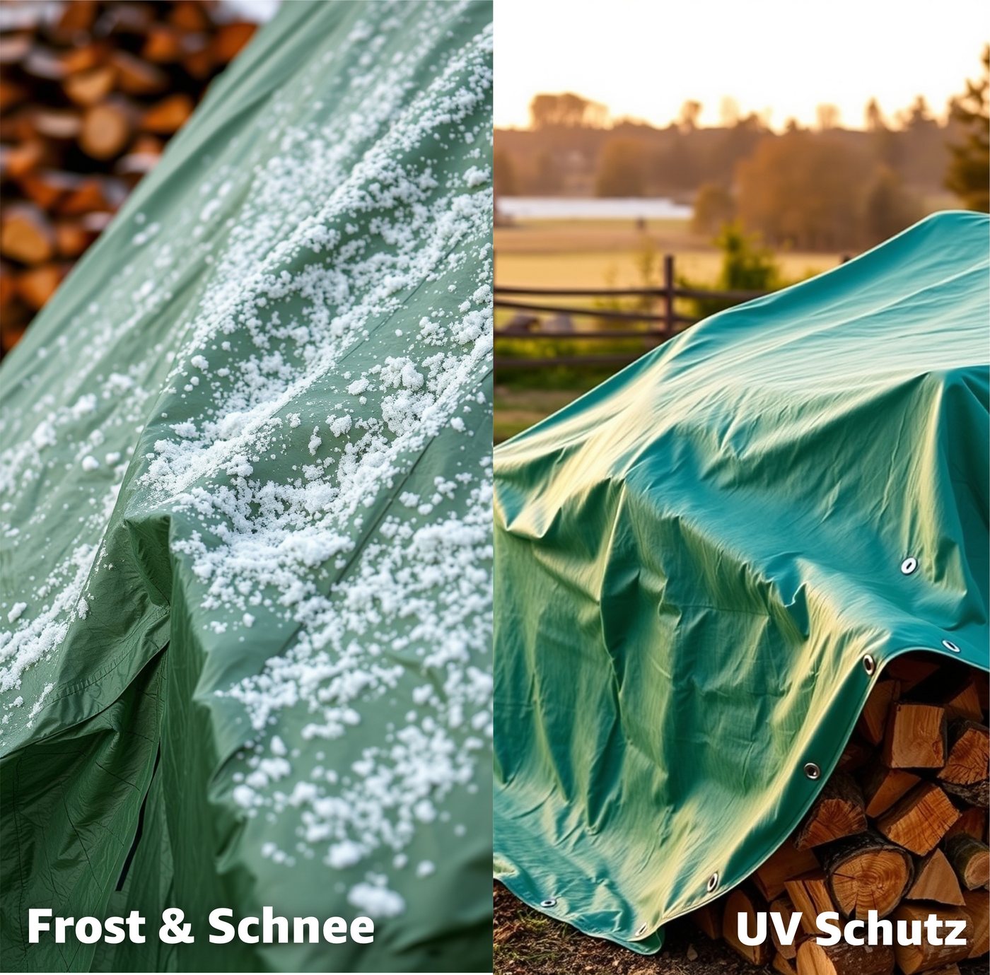 PlaneEasy.® Schutzplane Gewebeplane aus PE, grün, 200 g/m², mit Metallösen (Packung, Abdeckplane mit Ösen), wasserdichte Outdoor-Abdeckung, 2x2m – Bild 5 von 5