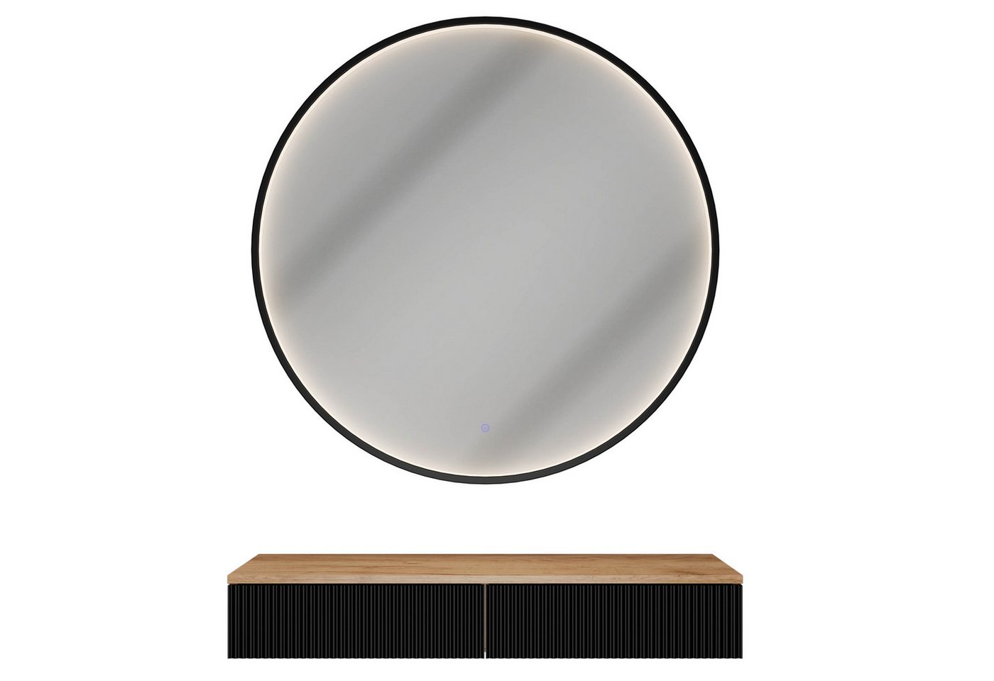 Planetmöbel Konsolentisch AMYRA Flurtisch 100 cm, VELUNA Spiegel mit Beleuchtung 60 - 100 cm (Konsolentisch 100 cm, 2-St., inkl. Spiegel mit Beleuchtung rund 10 – Bild 2 von 5