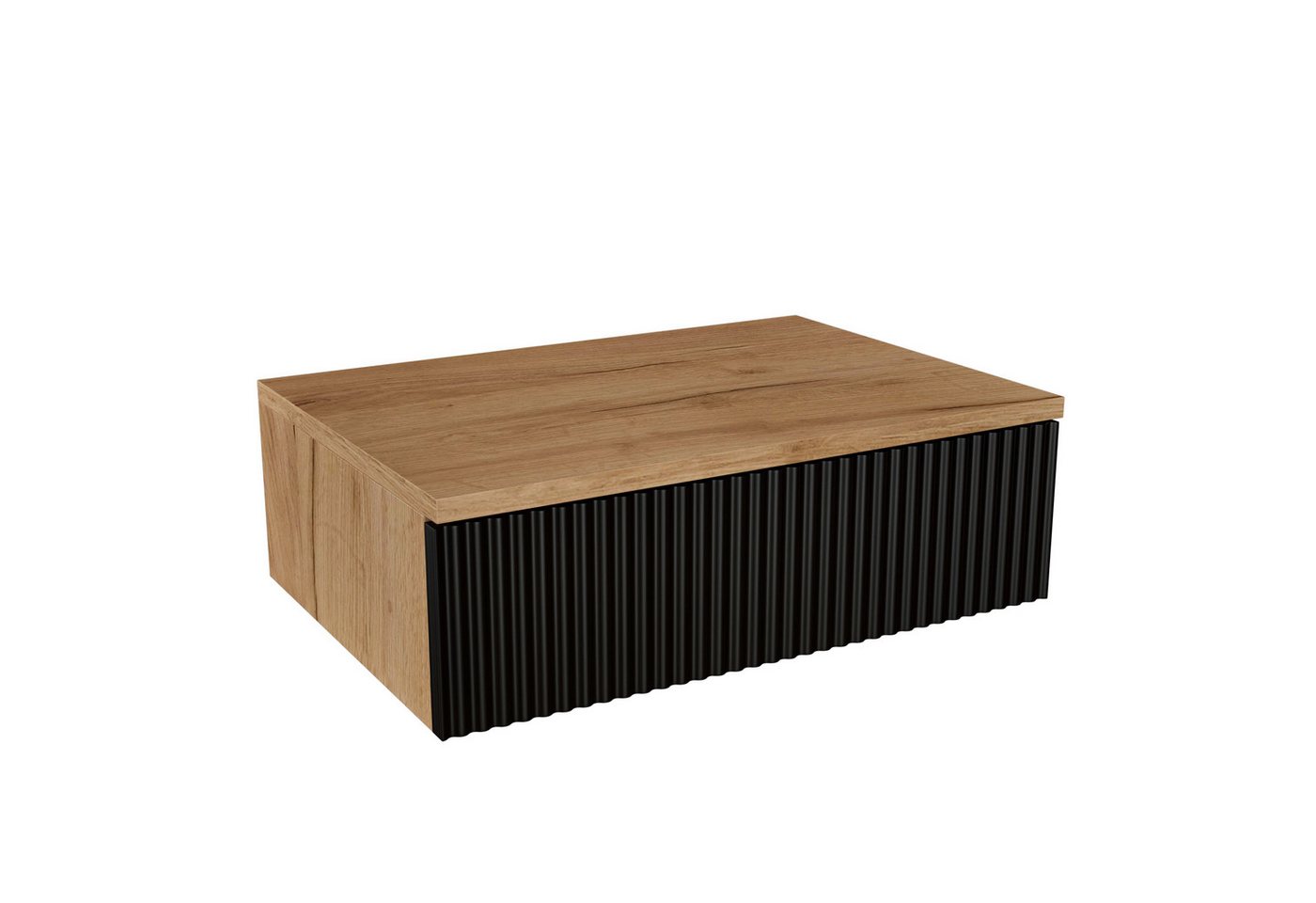 Planetmöbel Konsolentisch AMYRA (Wandmontage, 50 x 16 x 35 cm, 1-St., Gold Eiche - Schwarz), Wand-Konsole für Garderobe, Flur und Schminktisch – Bild 2 von 5
