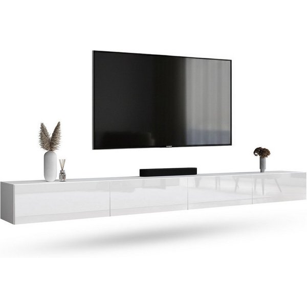 Planetmöbel TV-Schrank West TV-Board, Fernsehtisch 320 cm lang, TV-Lowboard (für Fernseher bis 75 Zoll, TV Schrank viel Stauraum, 2-St., sideboard hängend, Fern