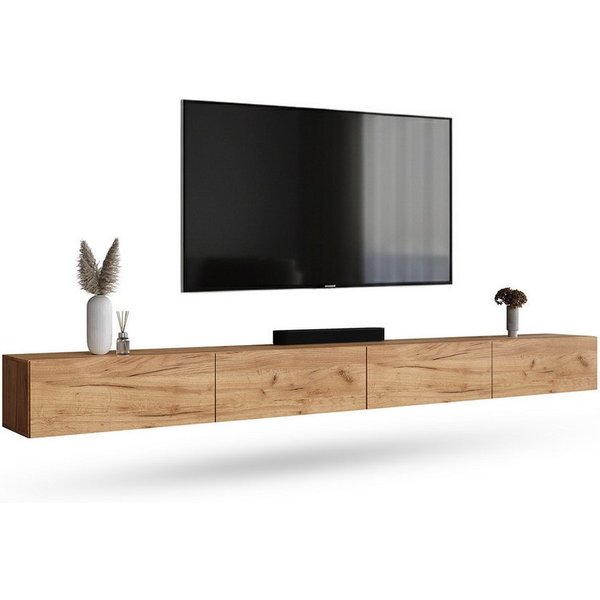 Planetmöbel TV-Schrank West TV-Board, Fernsehtisch 320 cm lang, TV-Lowboard (für Fernseher bis 75 Zoll, TV Schrank viel Stauraum, 2-St., sideboard hängend, Fern