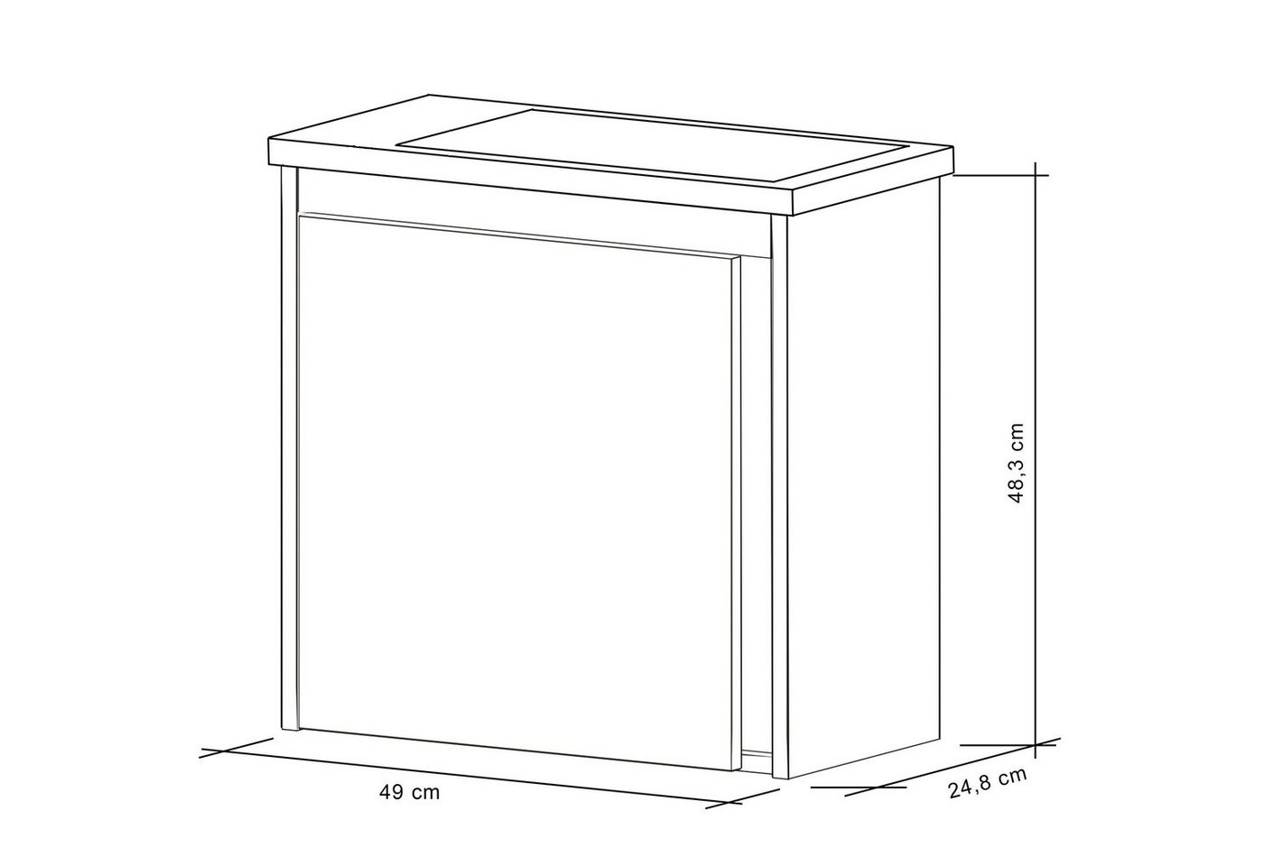 Planetmöbel Waschtisch Waschtisch inkl. Waschbecken 50cm, versch. Farben – Bild 3 von 5