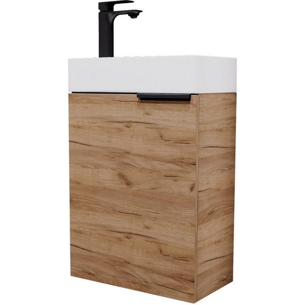 Planetmöbel Waschtisch-Set Unterschrank mit Waschbecken 40cm inkl. Armatur, (inkl. Keramikwaschbecken, 1-St., Badmöbel Set für Gäste Bad & WC), Waschtisch 40cm 