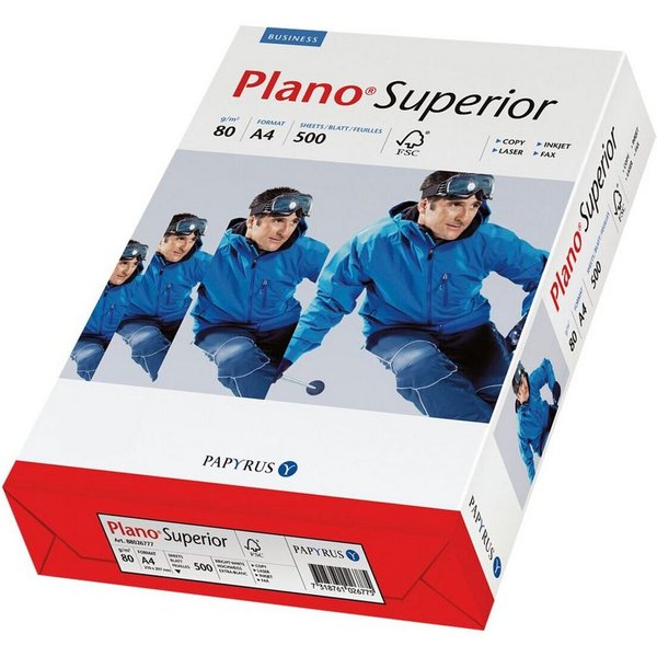 PLANO Druckerpapier Superior, Format DIN A4, 80 g/m², 165 CIE, 500 Blatt