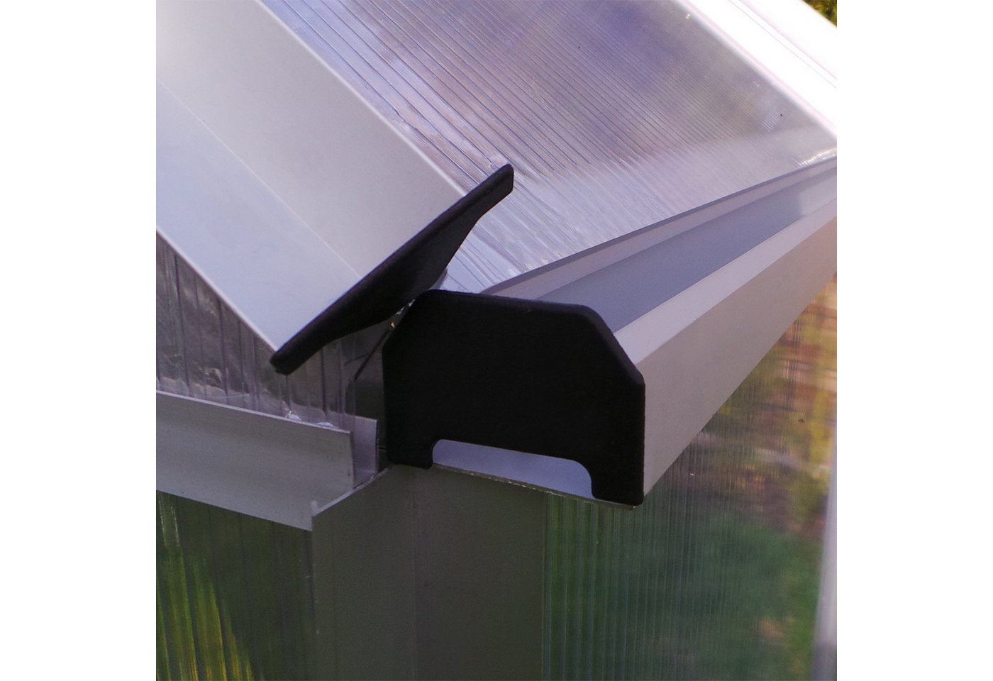 Plantiflex Gewächshaus mit Fundament, BxTxH: 250 x 310 x 205,00 cm, 6.00 mm Wandstärke, Aluminium - Garten Pflanzenhaus, Alu Treibhaus Tomatenhaus, inkl. Dachfe – Bild 3 von 5