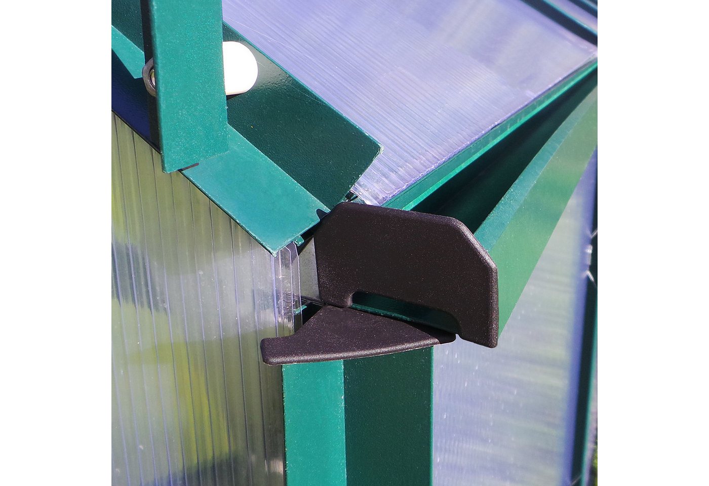 Plantiflex Gewächshaus mit Fundament, BxTxH: 250 x 310 x 205,00 cm, 6.00 mm Wandstärke, Aluminium - Garten Pflanzenhaus, Alu Treibhaus Tomatenhaus, inkl. Dachfe – Bild 3 von 5