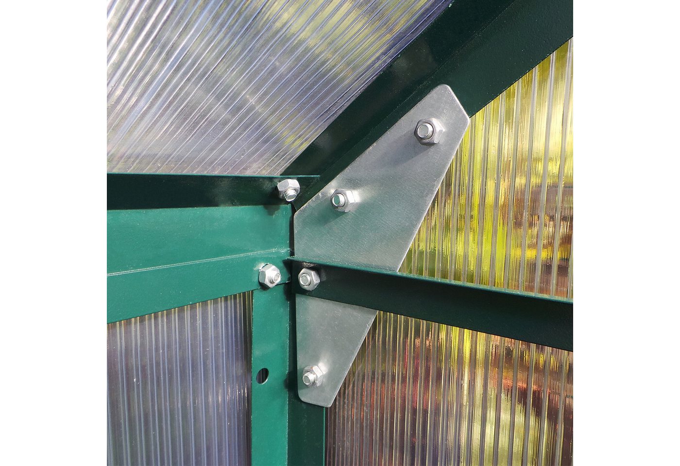 Plantiflex Gewächshaus mit Fundament, BxTxH: 250 x 310 x 205,00 cm, 6.00 mm Wandstärke, Aluminium - Garten Pflanzenhaus, Alu Treibhaus Tomatenhaus, inkl. Dachfe – Bild 4 von 5