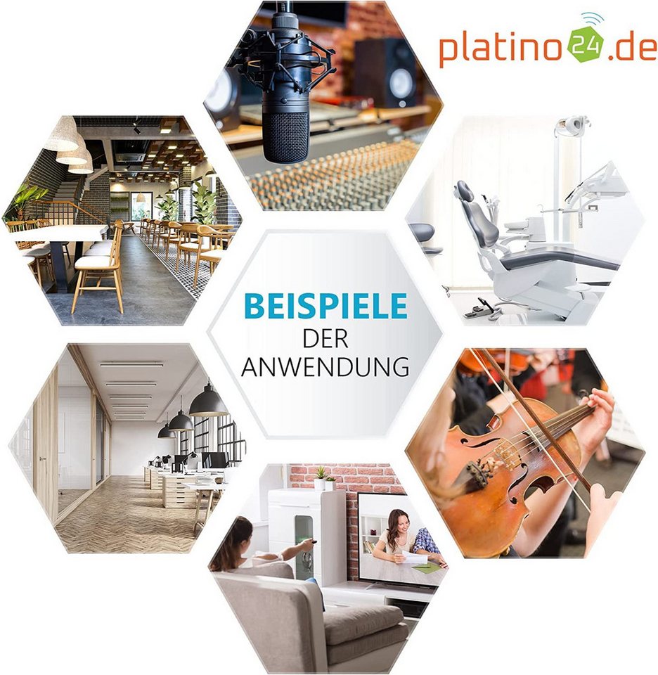platino24 Akustikplatte Eckabsorber aus Basotect G+ je 20,5x20,5x100 cm, (1-St) – Bild 4 von 5