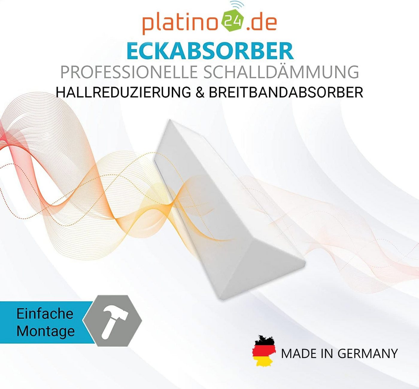 platino24 Akustikplatte Eckabsorber aus Basotect G+ je 20,5x20,5x100 cm, (1-St) – Bild 5 von 5