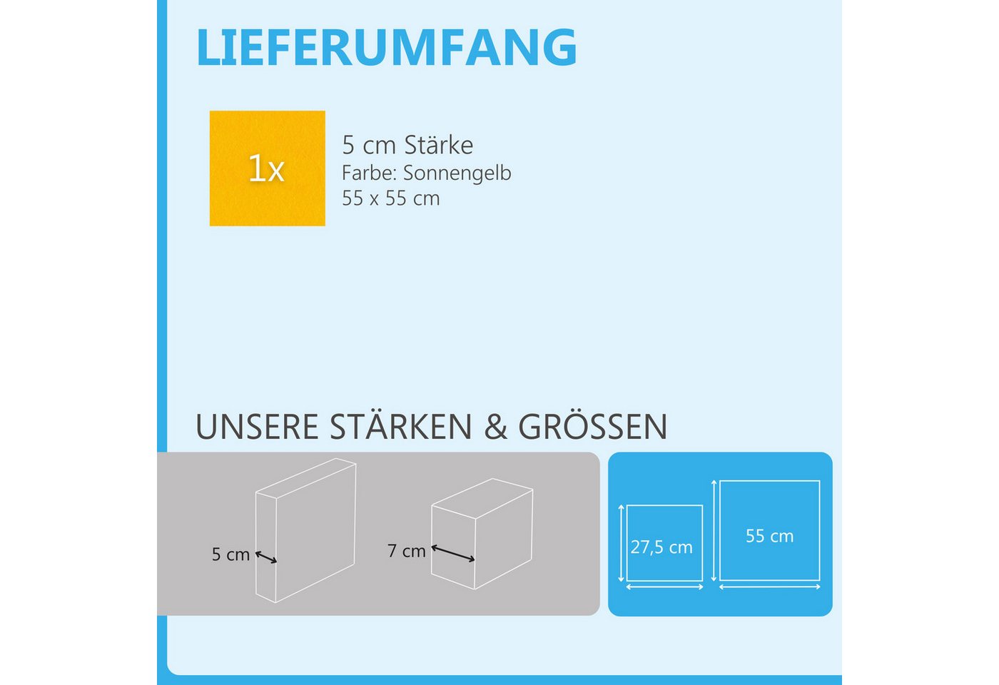 platino24 Akustikplatte Quadrat Basic aus Basotect ® G+ 55x55cm – Bild 3 von 5
